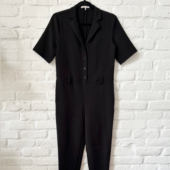 Black Short Sleeve Jumpsuit - Picture 2 of 3